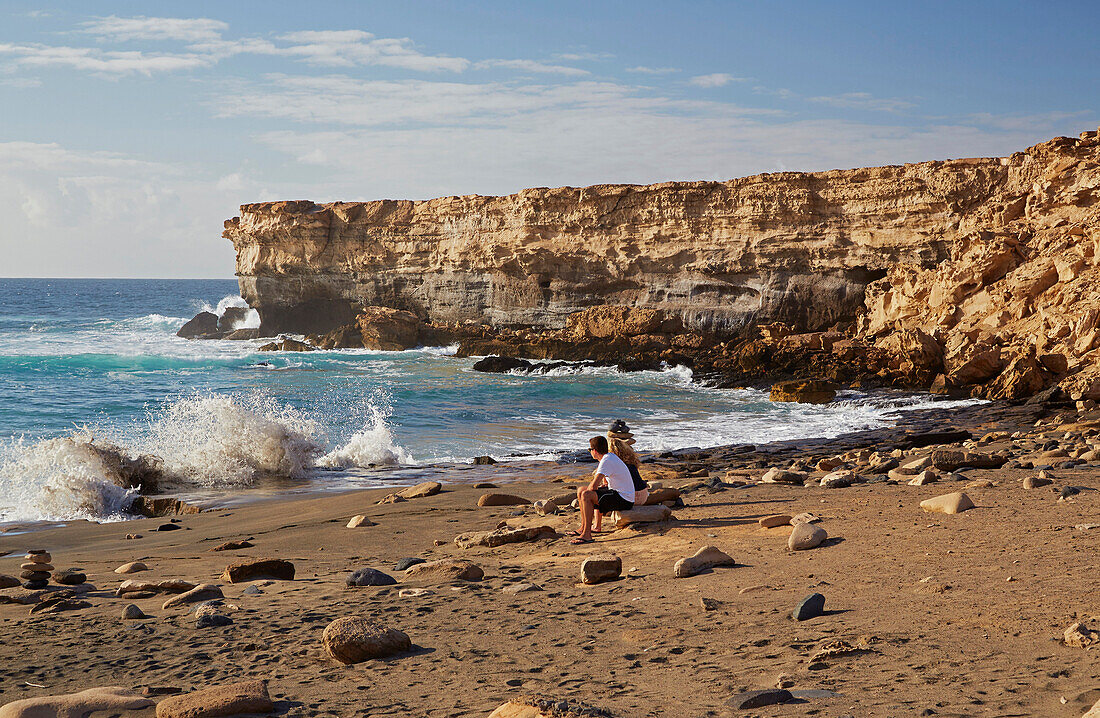 Beach and coast at La Pared, Fuerteventura, Canary Islands, Islas Canarias, Atlantic Ocean, Spain, Europe