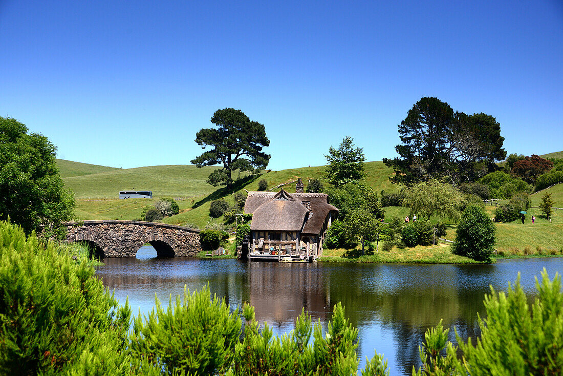 Filmset Hobbiton bei Matamata, Nordinsel, Neuseeland
