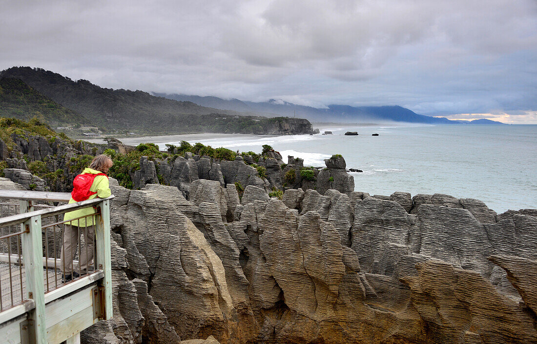 At the Pancake Rocks, Paparoa NationalPark, Westcoast, South Island, New Zealand