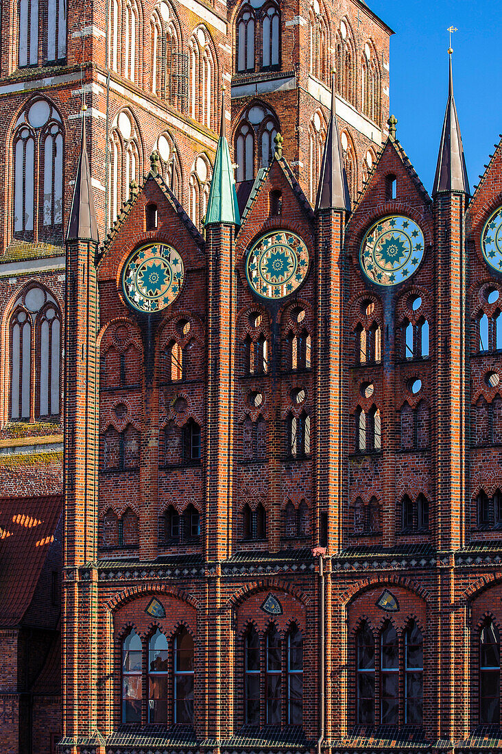 Rathaus am Alten Markt, Stralsund, Baltic Sea Coast, Mecklenburg-Vorpommern, Germany