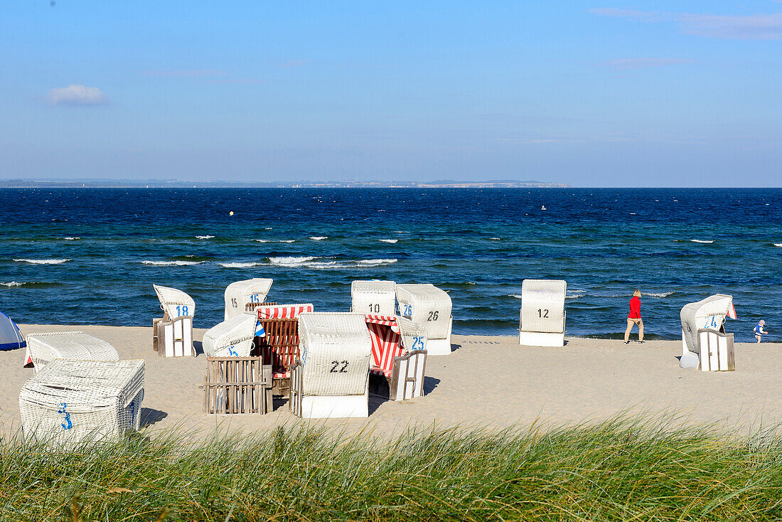 Strand mit Strandkörben, Insel Poel, Ort Timmendorfer Strand, Ostseeküste, Mecklenburg-Vorpommern Deutschland