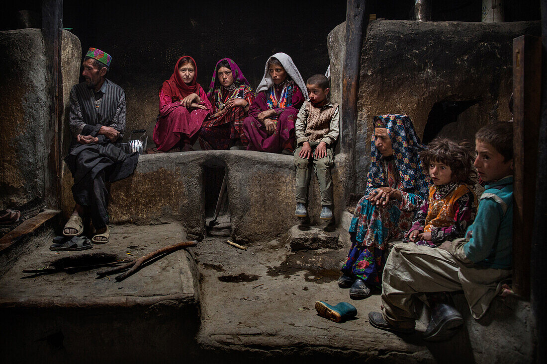 Wakhi family in Afghanistan, Wakhan, Asia
