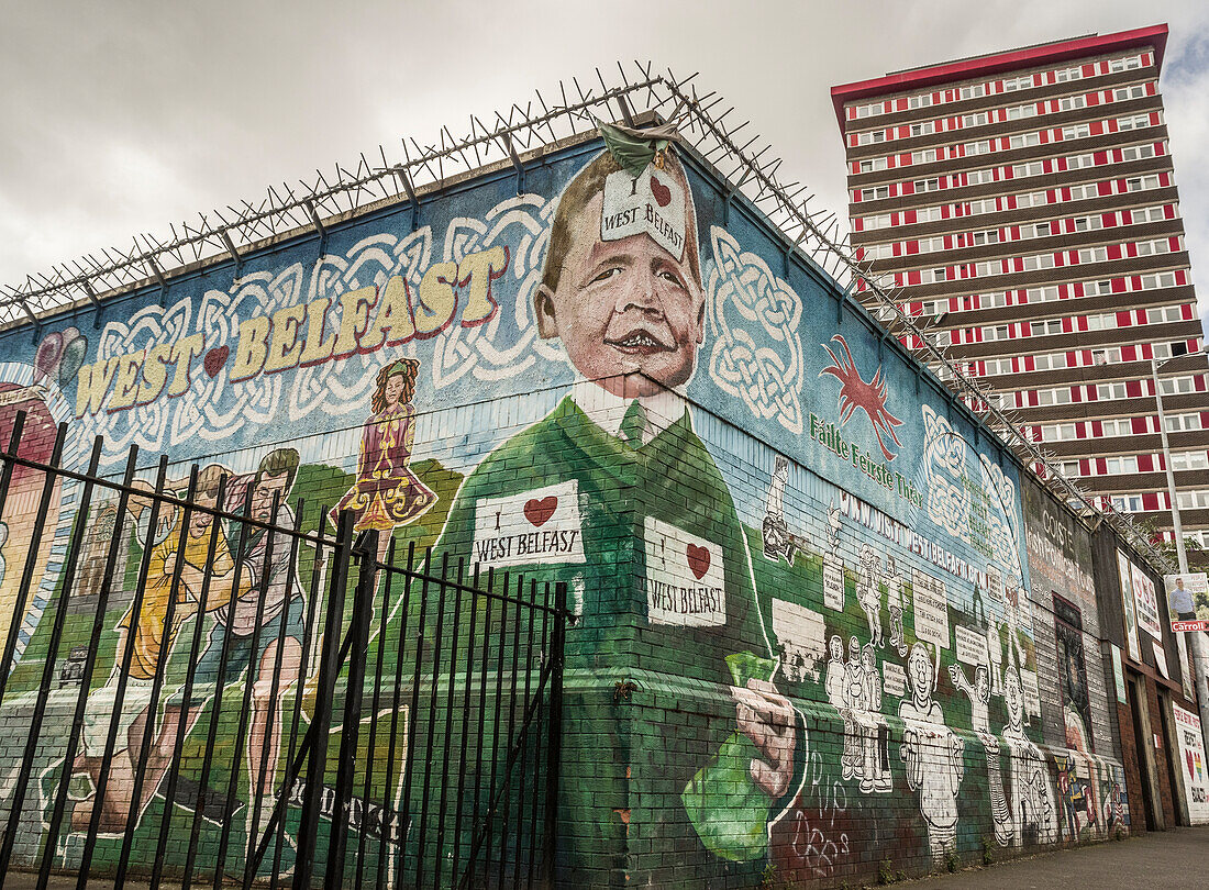 Divis Tower, Mural, Belfast, Ulster, Northern Ireland, United Kingdom, Europe