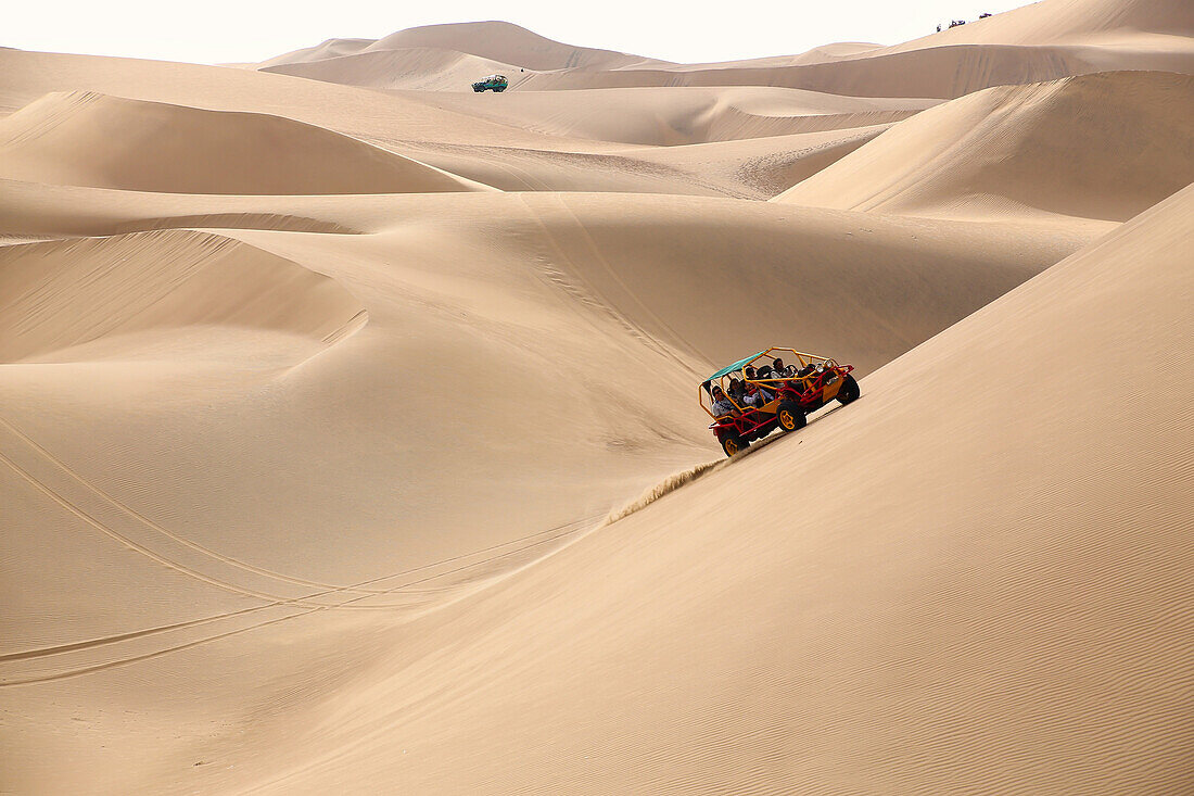 Dune buggy in a desert near Huacachina, Ica region, Peru, South America