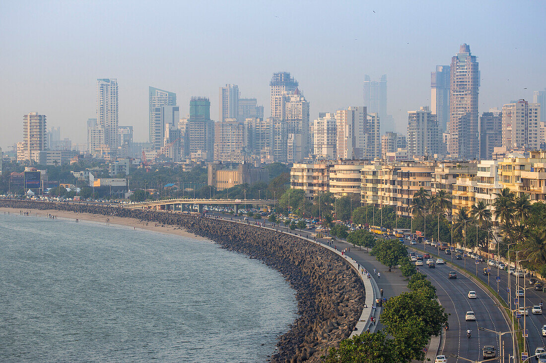 View of Marine Drive, Mumbai, Maharashtra, India, Asia