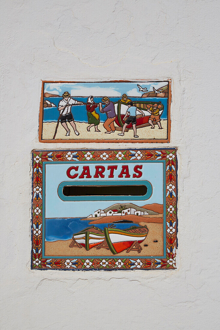 Briefkasten an Haus in Las Playitas, Fuerteventura, Kanaren, Kanarische Inseln, Islas Canarias, Atlantik, Spanien, Europa
