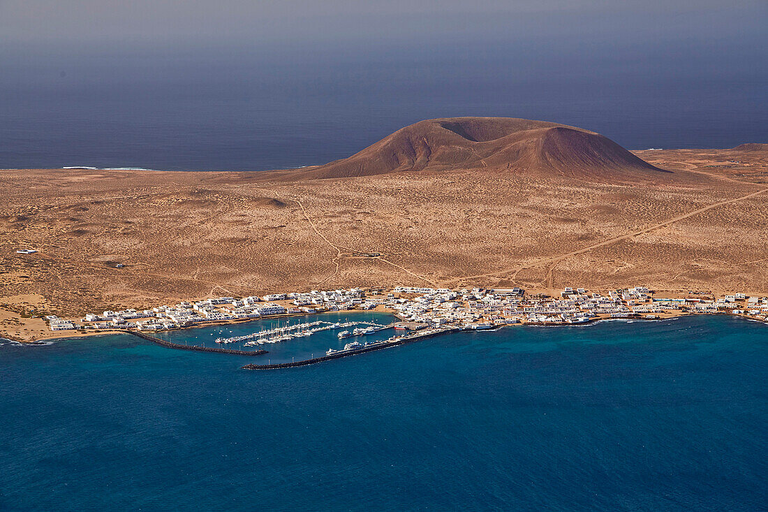 View from the viewpoint Mirador del Rio at Isla La Graciosa, Lanzarote, Canary Islands, Islas Canarias, Spain, Europe