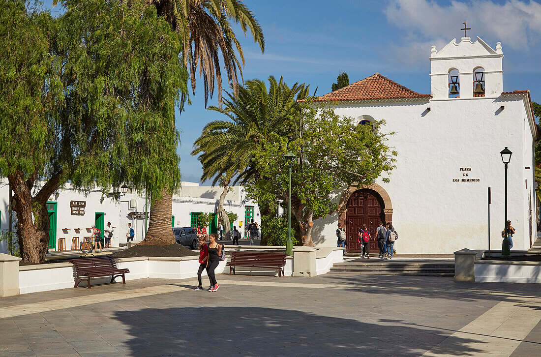 Church Nuestra Senora de los Remedios in the village of Yaiza, Atlantic Ocean, Lanzarote, Canary Islands, Islas Canarias, Spain, Europe