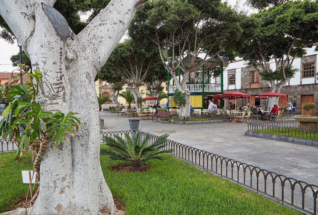 Square Plaza de la Libertad at Garachico and its port, Tenerife, Canary Islands, Islas Canarias, Atlantic Ocean, Spain, Europe