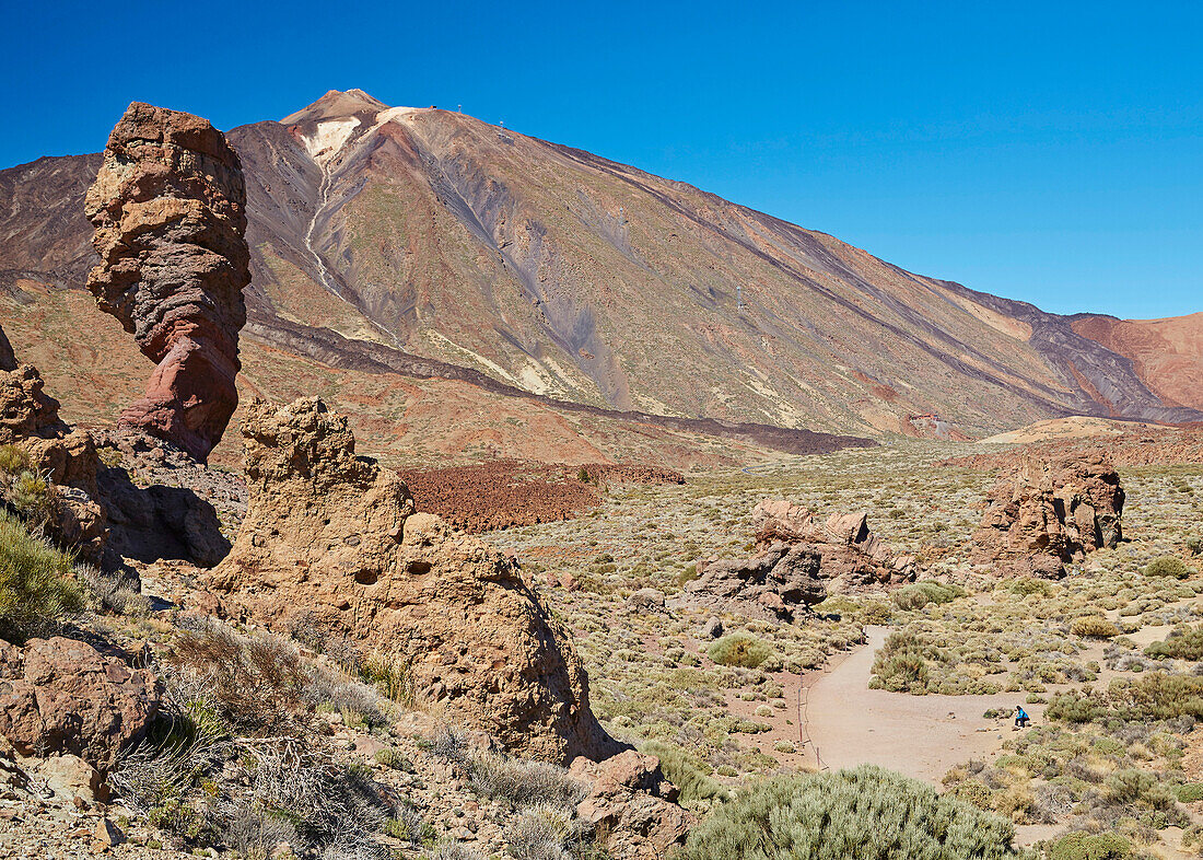 Los Roques de Garcia in the Canadas del Teide, Teide, Parque Nacional del Teide, Natural Heritage of the World, Tenerife, Canary Islands, Islas Canarias, Spain, Europe