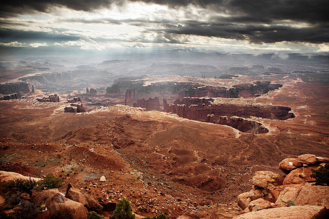 Clearing storm at the Grand View Point Overlook, Canyonlands National Park, Utah.