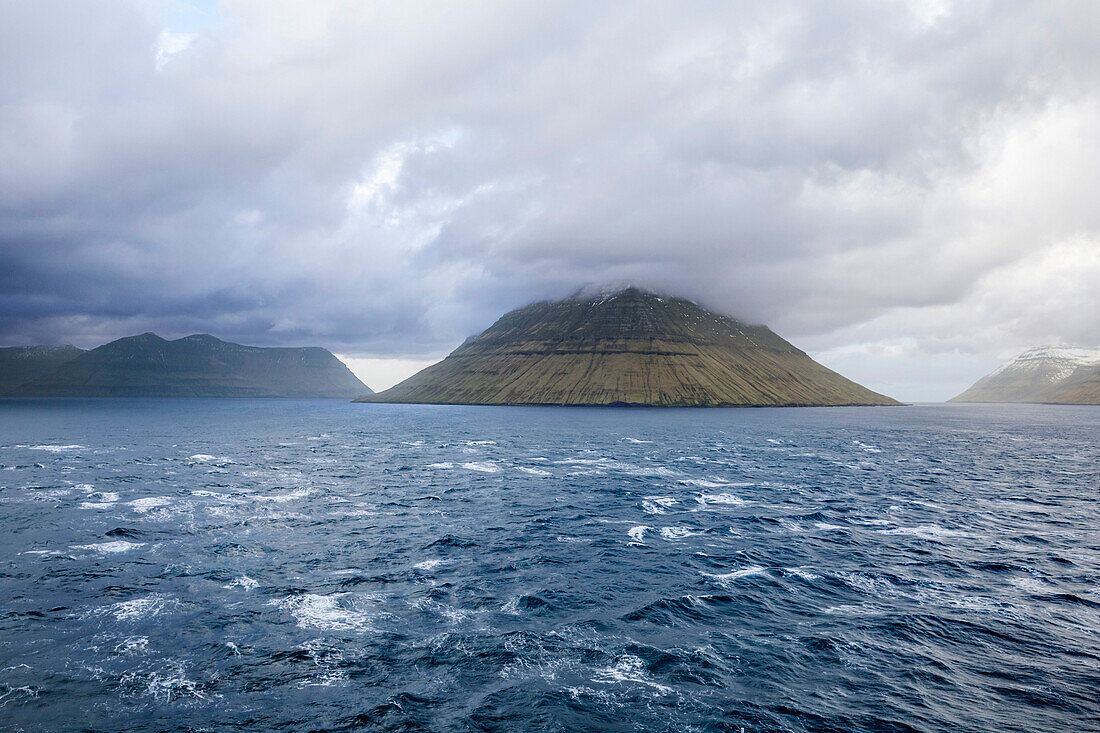 Scenery of fjords, Faroe Islands, Denmark