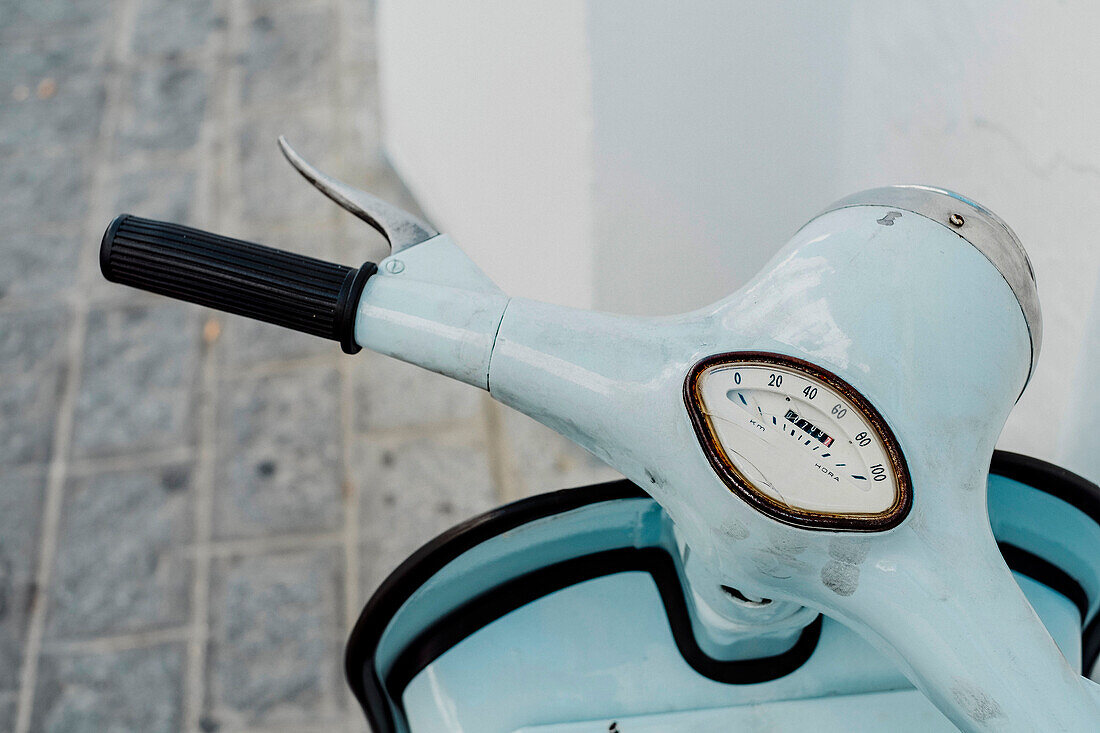 Motor scooter close up