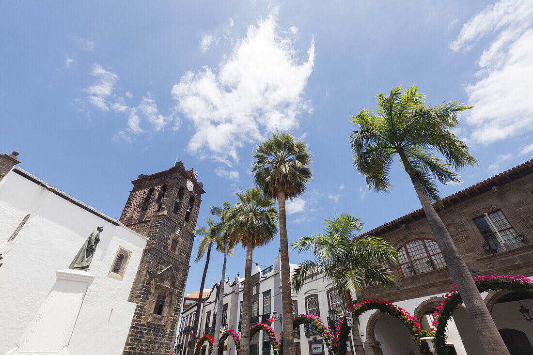 Parroquia de El Salvador, Kirche, Plaza de Espana, Rathausplatz, Santa Cruz de La Palma, Hauptstadt der Insel, UNESCO Biosphärenreservat, La Palma, Kanarische Inseln, Spanien, Europa