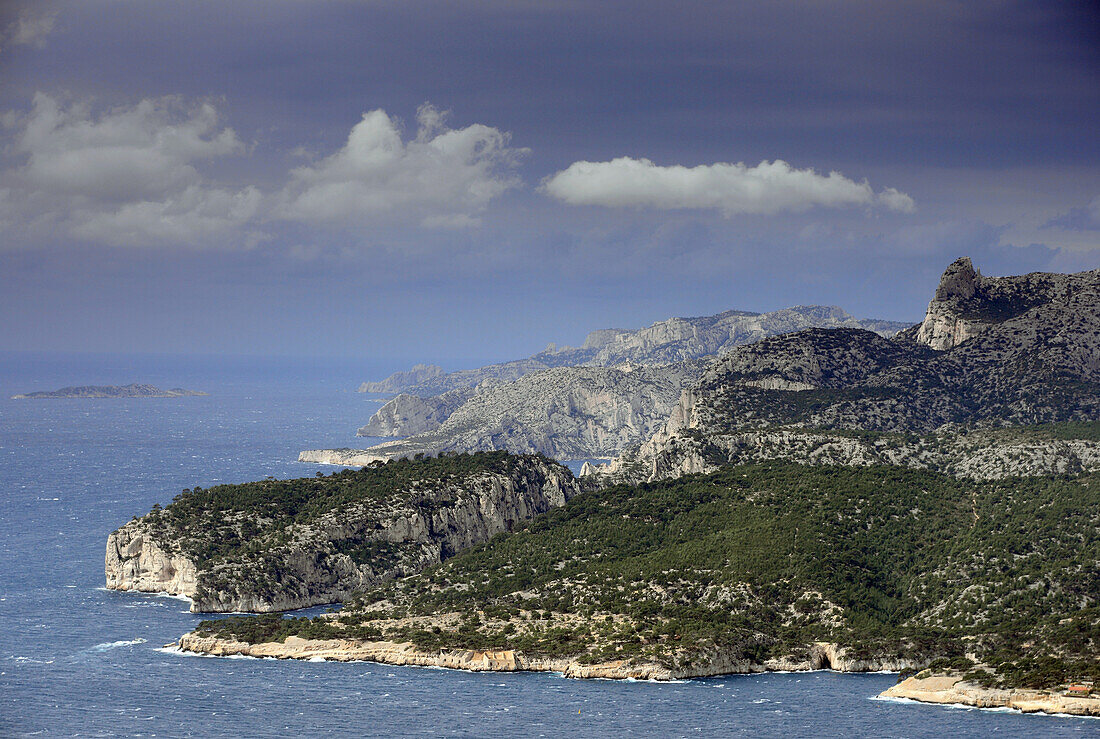 Blick auf die Calanques bei Marseille, Provence, Frankreich