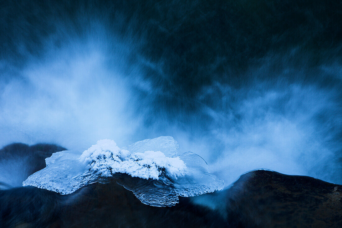 Ice in flowing river, Switzerland