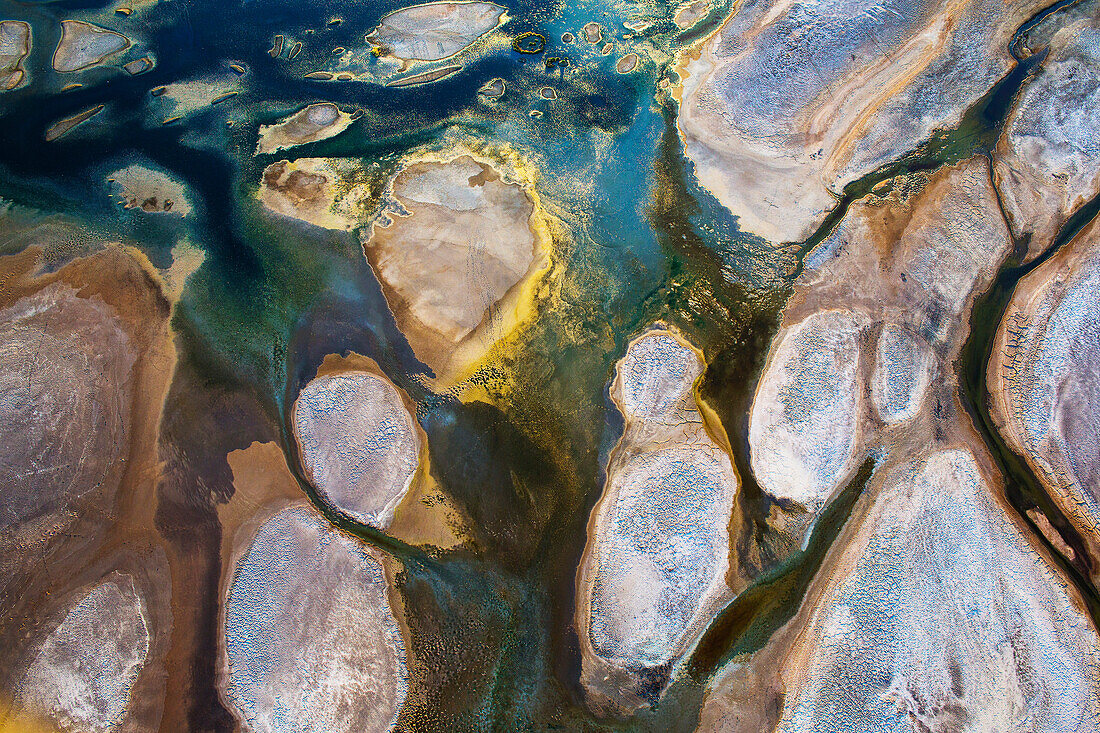 Water oasis in desert, Chalbi Desert, Kenya