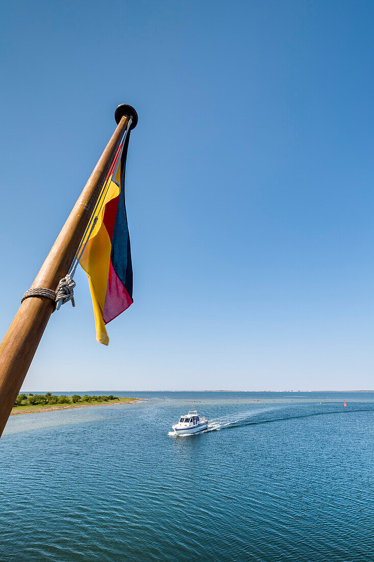 Ferry on the way to Hiddensee island, Mecklenburg-Western Pomerania, Germany