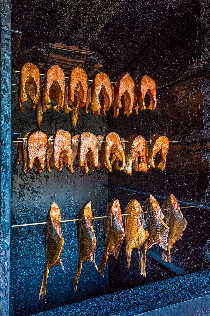 Smoked fish, Usedom island, Mecklenburg-Western Pomerania, Germany