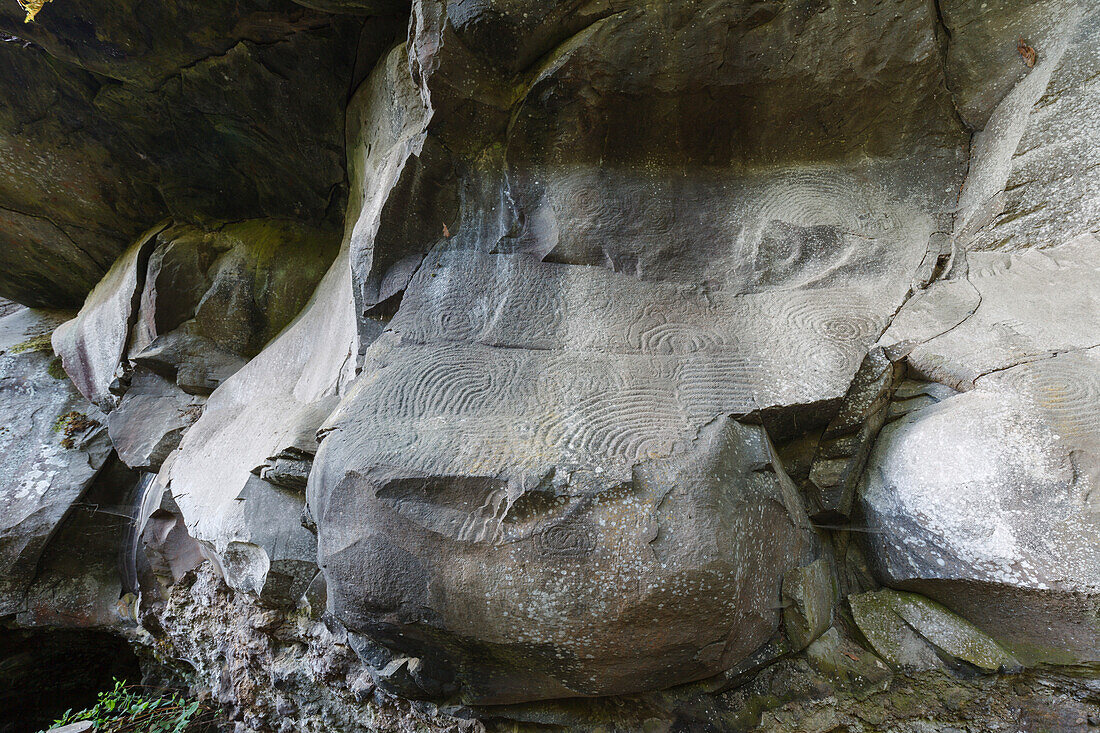 petroglyphs, Parque Cultural La Zarza, Cultural Park La Zarza, indigenous art, prehistoric, near La Mata, UNESCO Biosphere Reserve, La Palma, Canary Islands, Spain, Europe