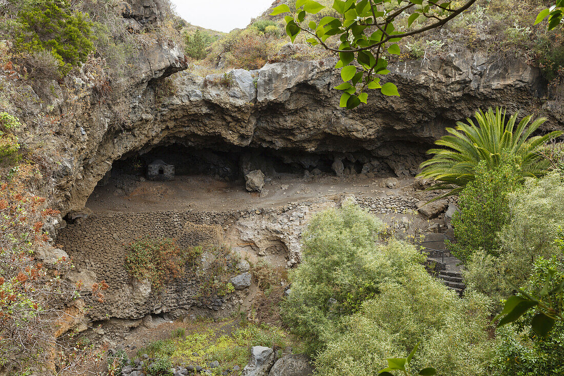 Parque Arqueologico de Belmaco, archäologische Stätte, Cueva de Belmaco, Höhle der Ureinwohner, UNESCO Biosphärenreservat,  La Palma, Kanarische Inseln, Spanien, Europa