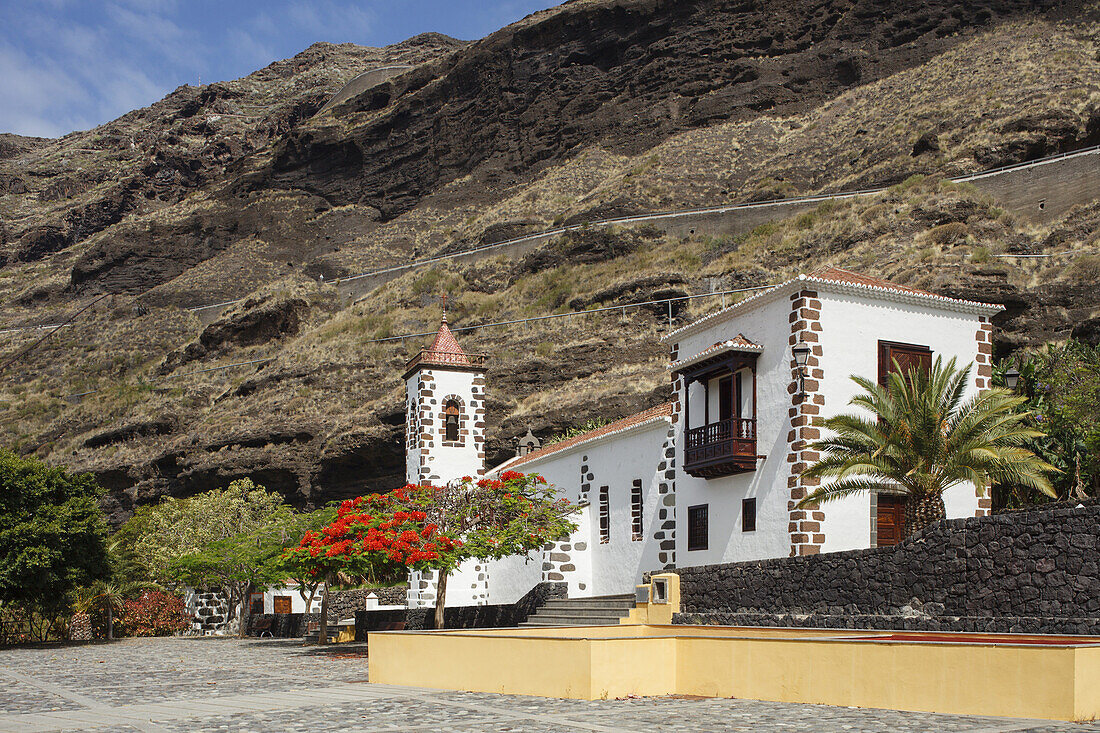 Nuestra Senora de las Angustias, Wallfahrtskirche, Barranco de las Angustias, Schlucht, bei Puerto Tazacorte, UNESCO Biosphärenreservat,  La Palma, Kanarische Inseln, Spanien, Europa