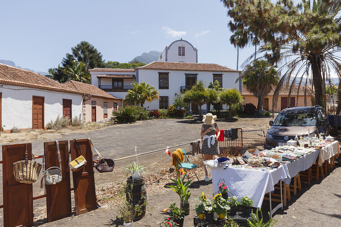 Mercadillo, Flohmarkt, Plaza Sotomayor, Los Llanos de Aridane, UNESCO Biosphärenreservat,  La Palma, Kanarische Inseln, Spanien, Europa