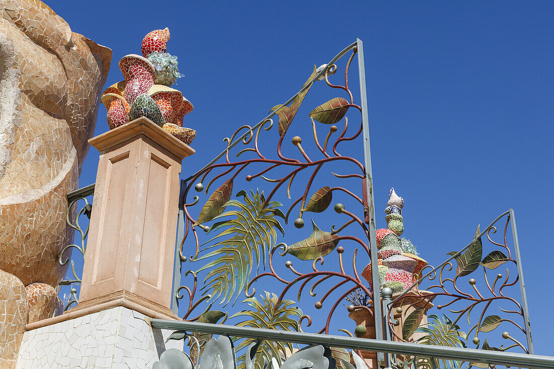 El Jardin de las Delicias, Parque Botanico, town parc, designed by the artist Luis Morera, Los Llanos de Aridane, UNESCO Biosphere Reserve, La Palma, Canary Islands, Spain, Europe