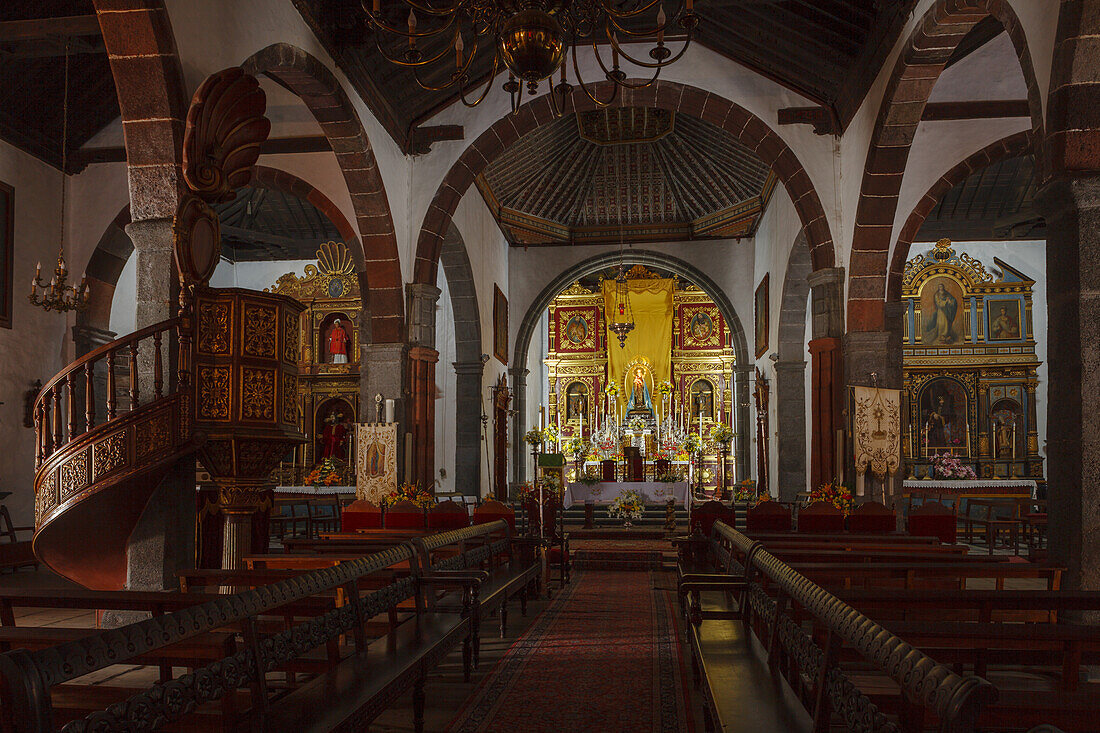 interior view, Iglesia Nuestra Senora de Los Remedios, church, Los Llanos de Aridane, UNESCO Biosphere Reserve, La Palma, Canary Islands, Spain, Europe