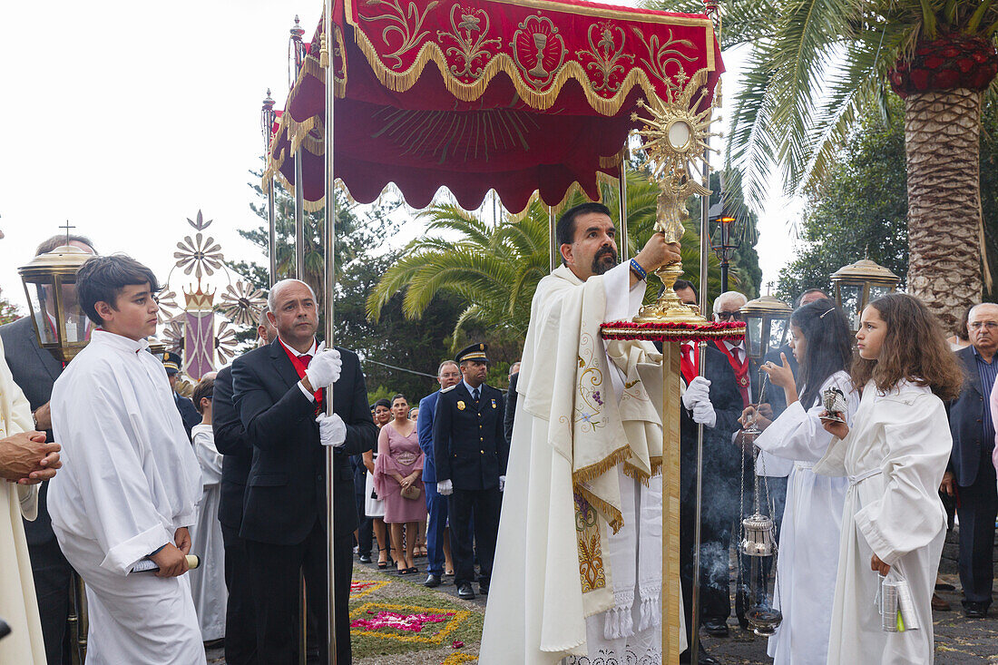 procession, Corpus Christi, Feast of Corpus Christi, Villa de Mazo, UNESCO Biosphere Reserve, La Palma, Canary Islands, Spain, Europe