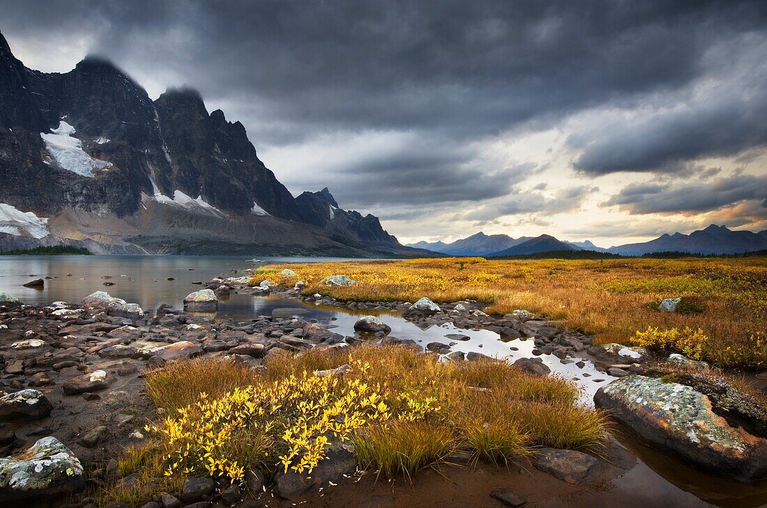 Approaching storm, the Ramparts, Tonquin Valley, Jasper National Park Alberta.