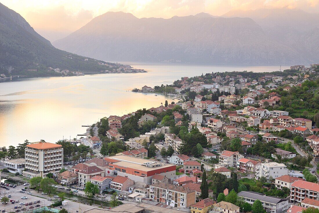 View of Kotor and its bay, Kotor, Montenegro.