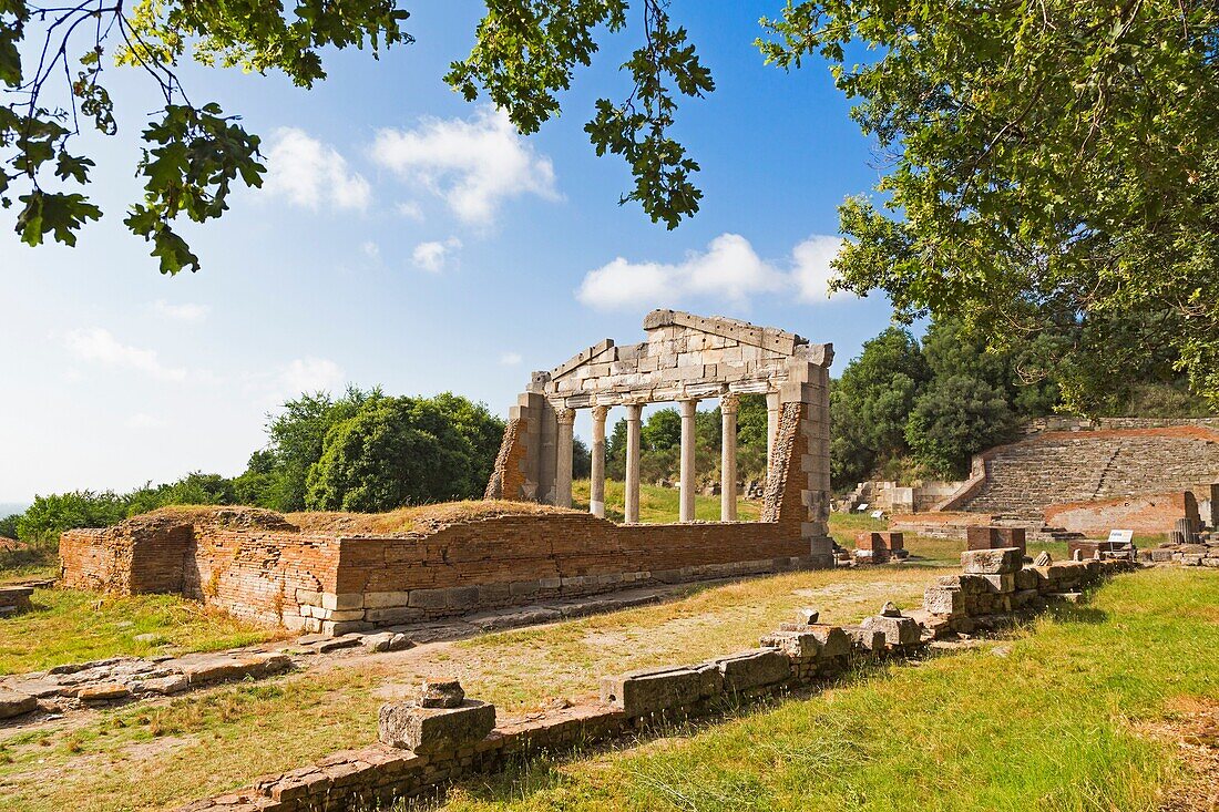 Apollonia, or Apoloni, Fier Region, Albania. Ancient Greek city founded in the 6th century BC which became one of Rome's most important Albanian cities. Monument to the Agonothetes, (superintendent of sacred games) also known as the Bouleuterion (council 