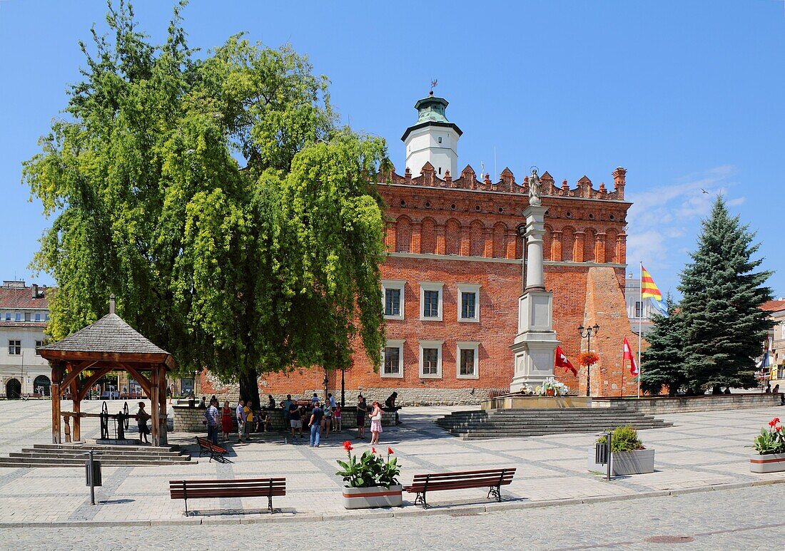 Main Market Square with Town Hall, Sandomierz, Poland.