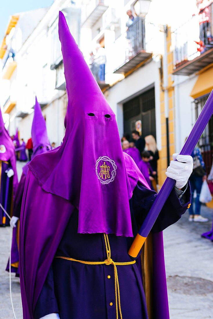 Traditional Holy Week procession. Friday morning. Alcalá La Real. Jaén. Andalusia. Spain.