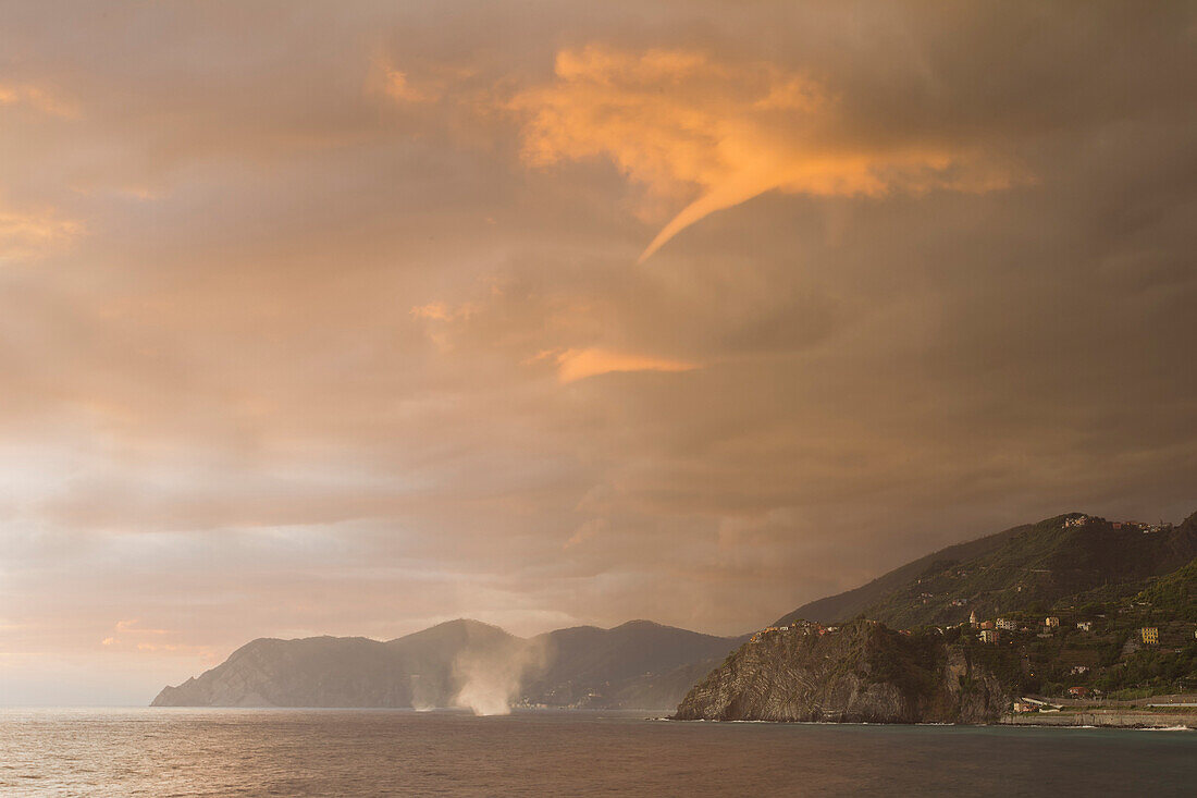 whirlwind on Corniglia, Cinque Terre, municipality of Vernazza, La Spezia provence, Liguria, Italy, Europe