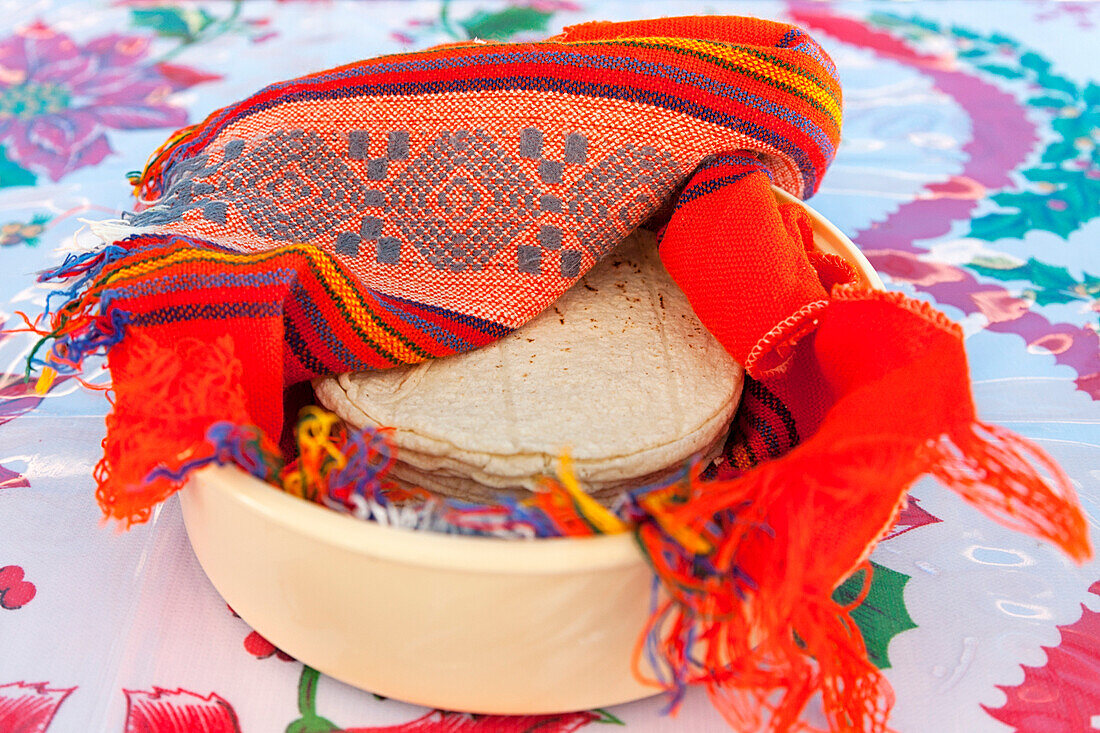 Traditional mexican tortillas, Cahuare, Chiapa de Corzo, Chiapas, Mexico.