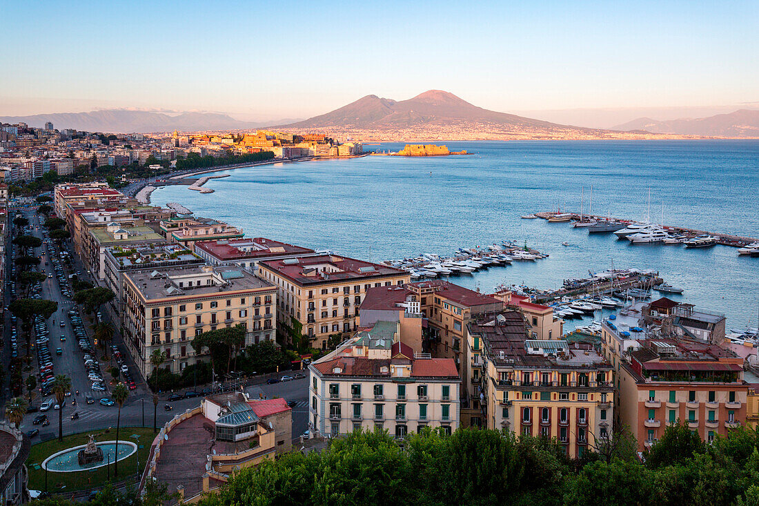 Napoli, panoramic view of the bay from Posillipo, Campania, Italy