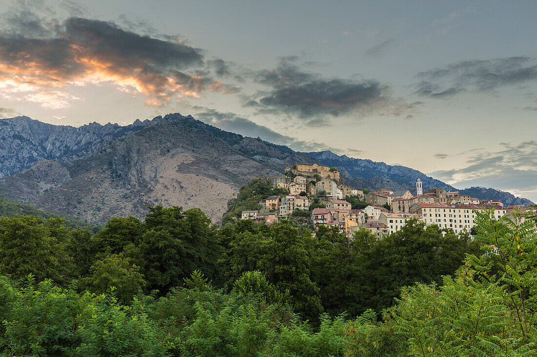 Traditional village of Corte and Citadel, Corsica, France