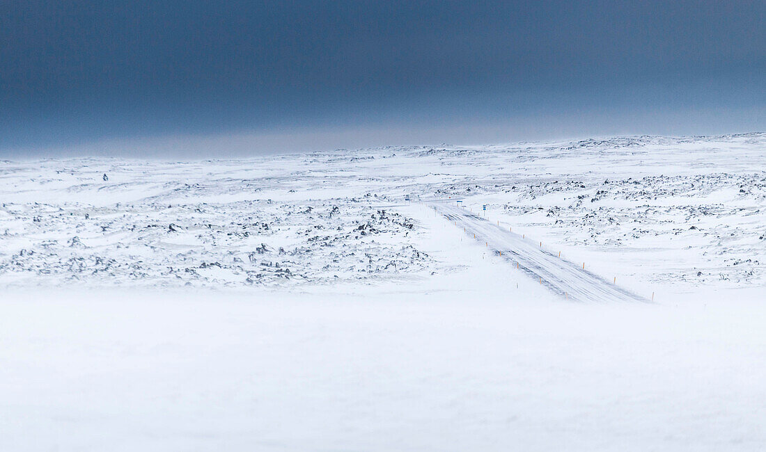 A solitary road through Snaefellsness peninsula, northern Iceland