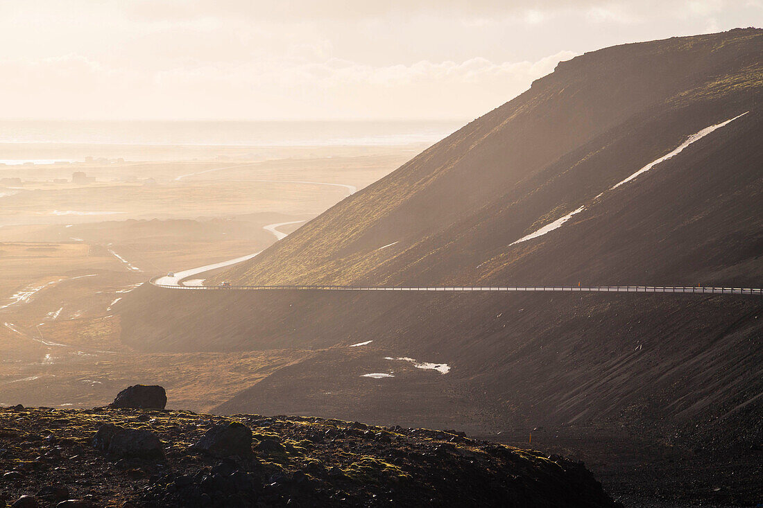 Iceland southern coast during sunset