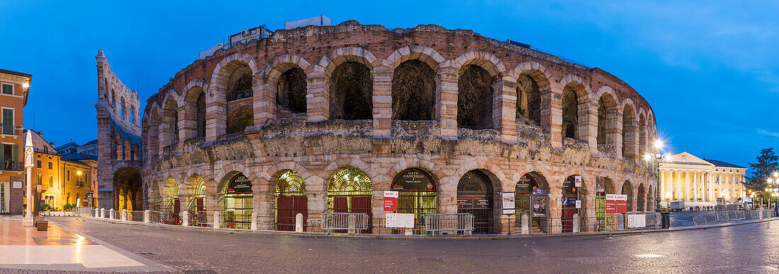 Verona Arena at dusk. Verona, Veneto, Italy