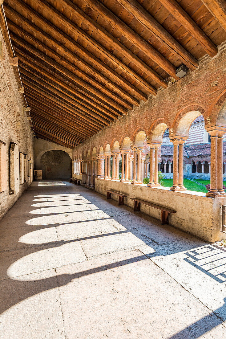 The cloister of st. Zeno Basilica. Verona, Veneto, Italy