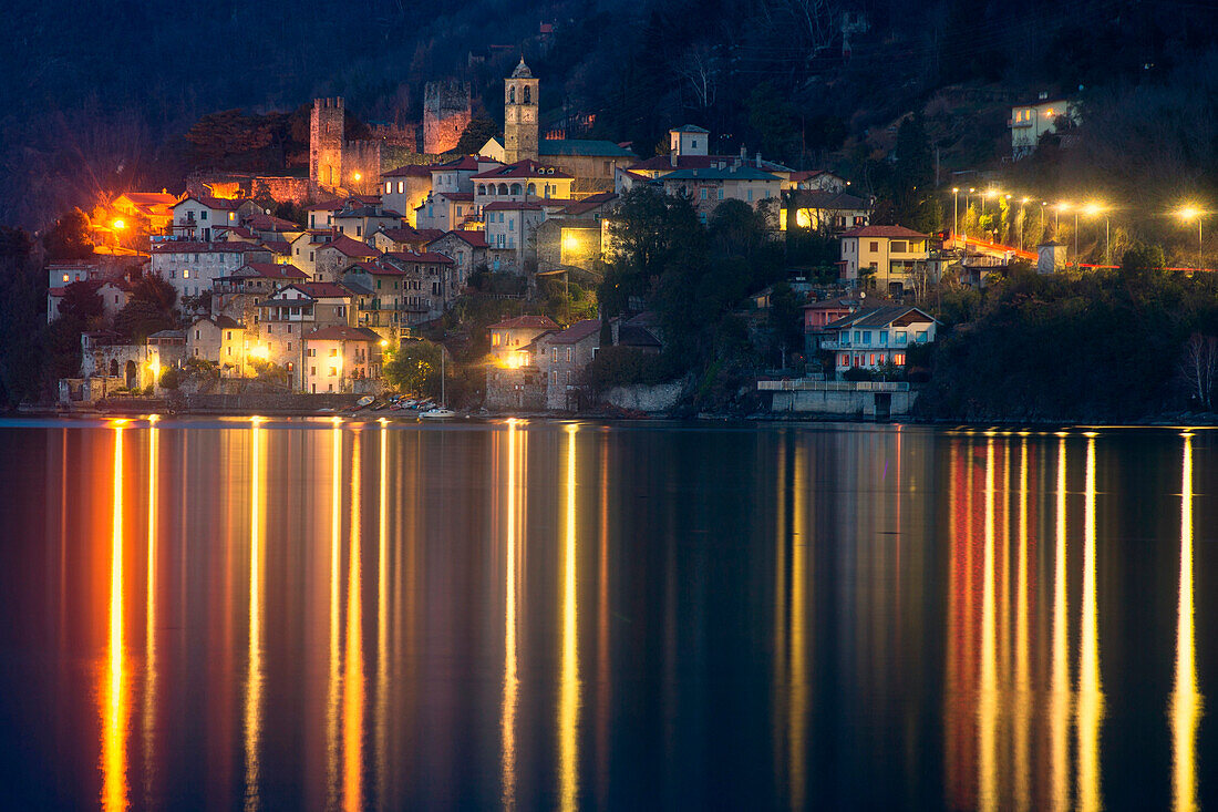 Night on Corenno, Corenno, Dervio, Lecco province, lake Como, Lombardy, Italy, Europe
