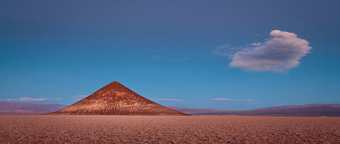 Volcanic cone in salt flat, Cono de Arita, Salar de Arizaro, Andes, Argentina