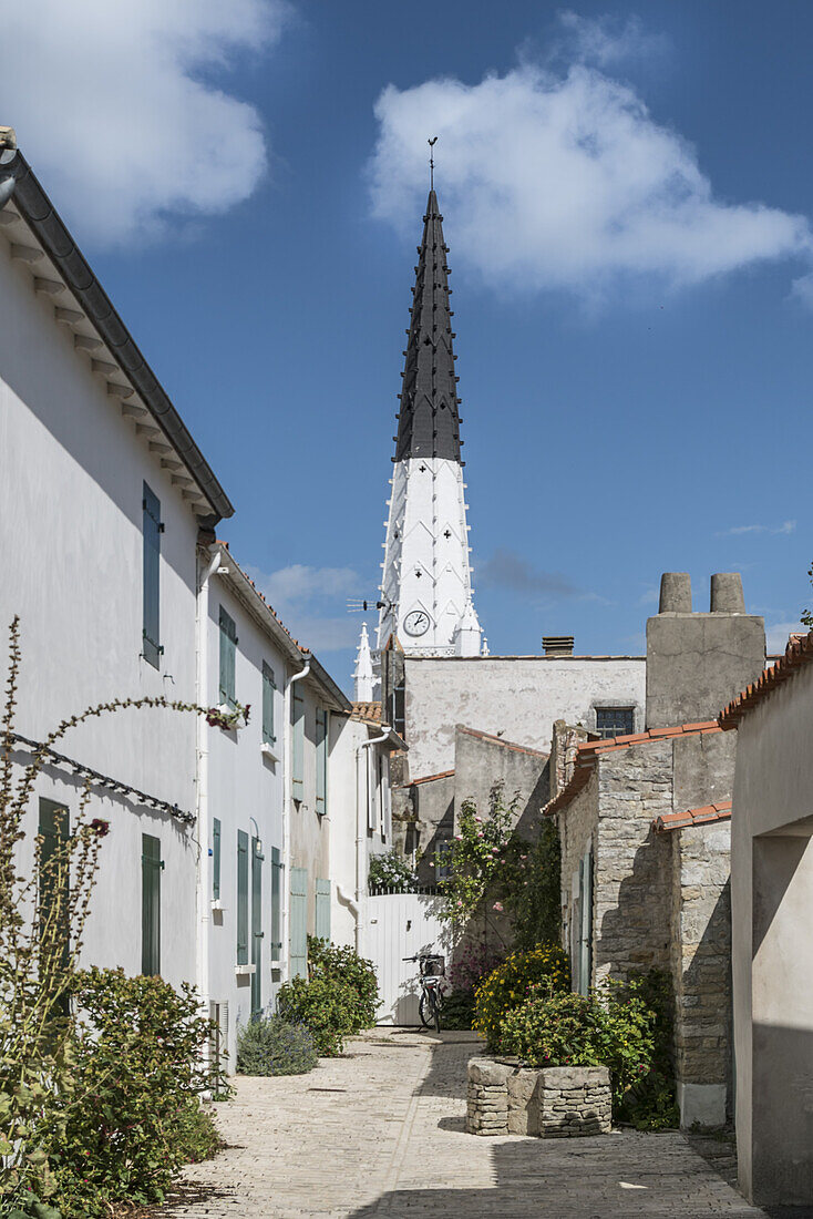 Ars-en-Re, Saint-Martin-de Re, Kirchturm, Ile de Re, Nouvelle-Aquitaine, franzoesische Westkueste, Frankreich
