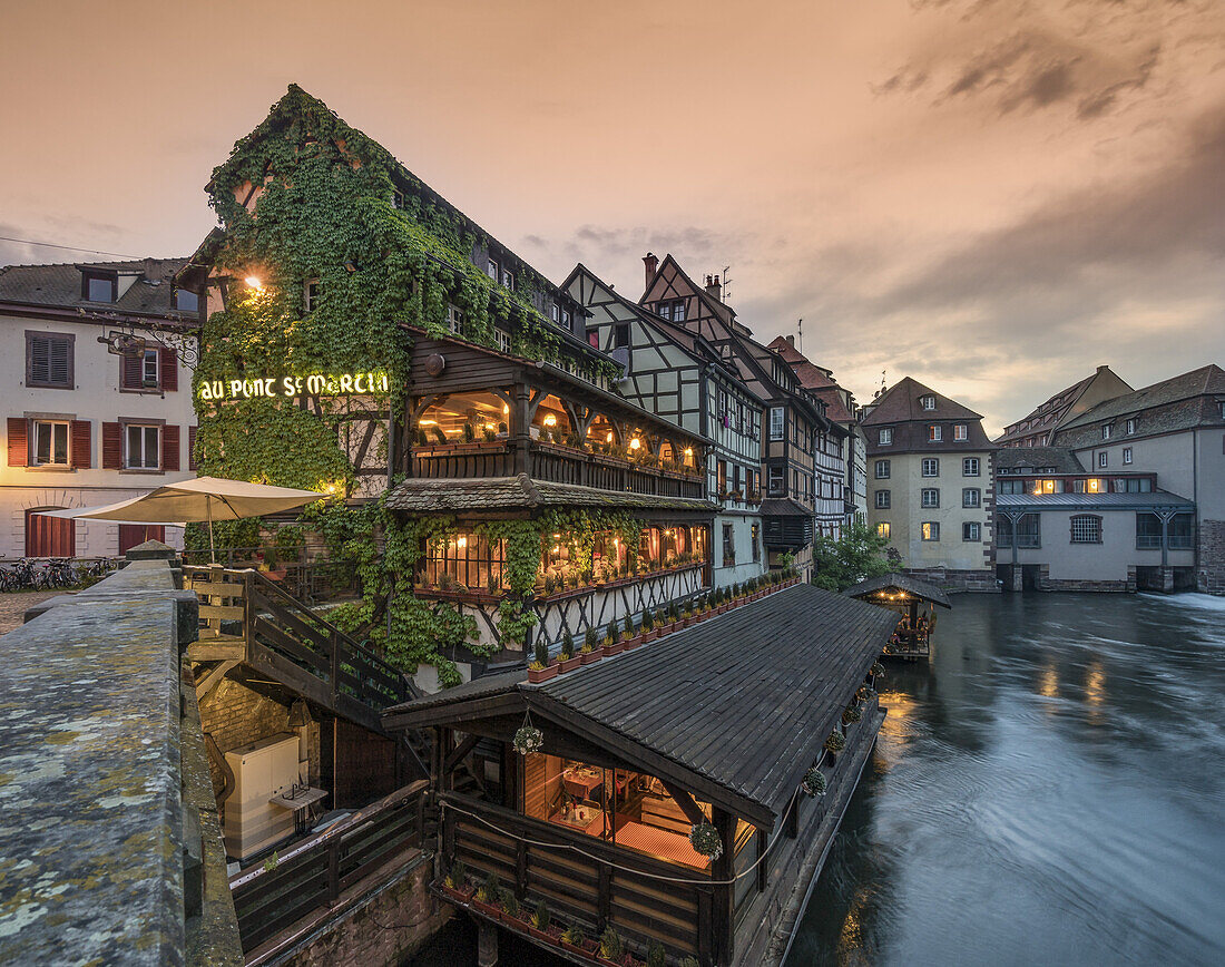La Petite France, Au Pont St. Martin Restaurant, Strasbourg, Strassburg,  France