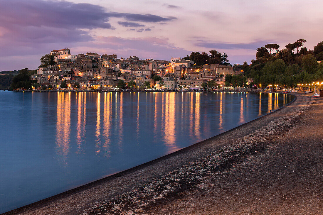 Anguillara at sunset, Bracciano Lake, Rome, Lazio, Italy