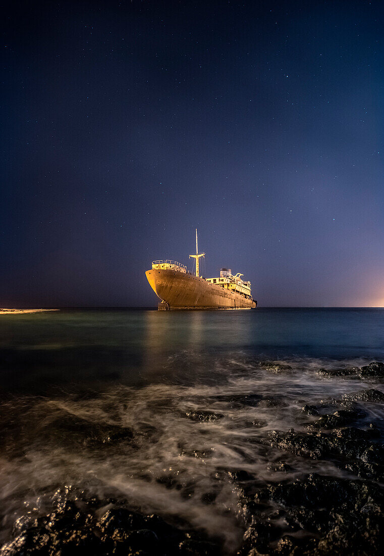 Shipwreck in Lanzarote, Canary island, Spain, Europe
