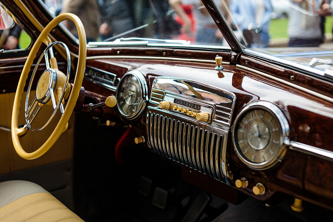 Photograph of vintage car interior, St. Petersburg, Russia